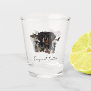 Woodcock hunting with Brittany Spaniel Shot Glass