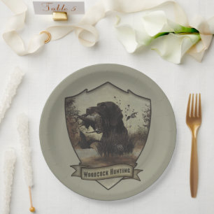 Woodcock Hunting with German Wirehaired Pointer Paper Plate