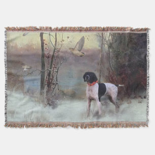 Woodcock Hunting with GSP Throw Blanket