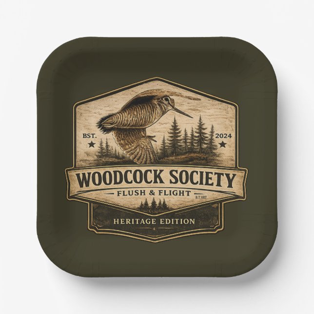 Woodcock  paper plate (Front)