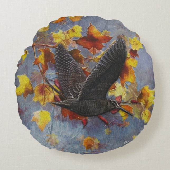 Woodcock  round cushion (Front)