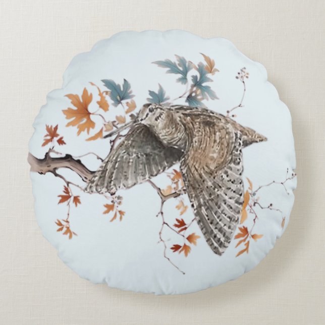 Woodcock  round cushion (Front)