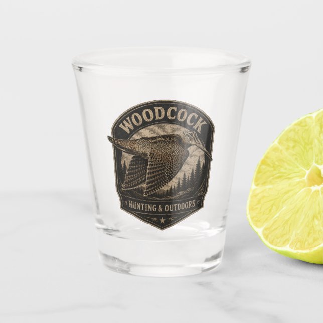 Woodcock  shot glass (Front)