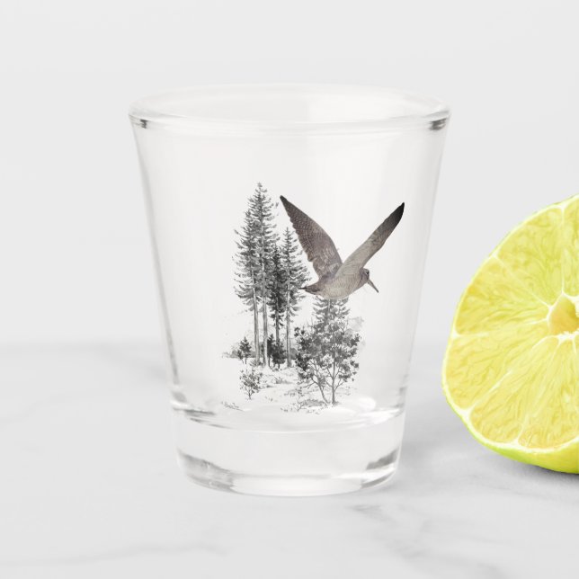 Woodcock  shot glass (Front)