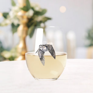 Woodcock stemless wine glass