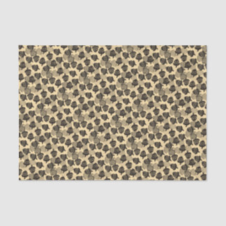 Woodcut Black Acorns on Cream Tissue Paper