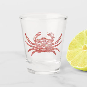 Woodcut Crab Shot Glass