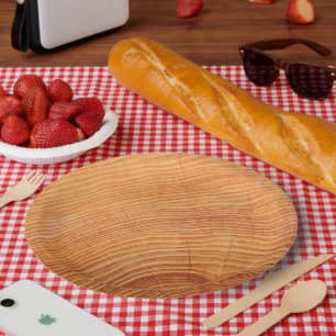 WOODCUT TIMBER PATTERN PAPER PLATE