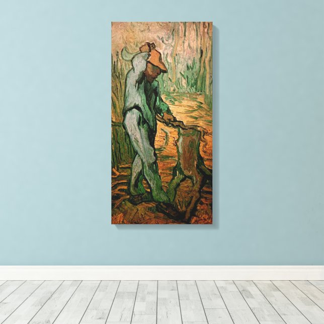 Woodcutter (after Millet) by Vincent van Gogh Canvas Print (Insitu(Wood Floor))