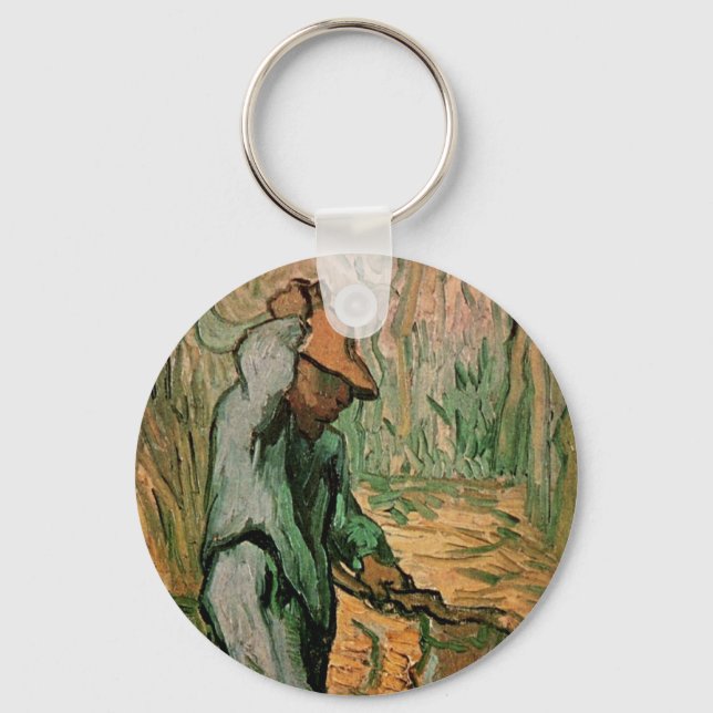 Woodcutter (after Millet) by Vincent van Gogh Key Ring (Front)