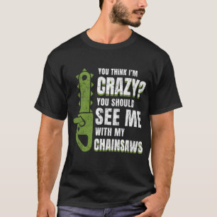 Woodcutter funny with chainsaws illustration T-Shirt