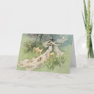 Woodcutter's Daugher Princess Vintage Fairy Tale Card