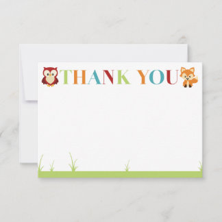 Wooded Baby Shower Thank You Card