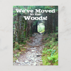 Wooded Forest Trail Address Change Announcement Postcard