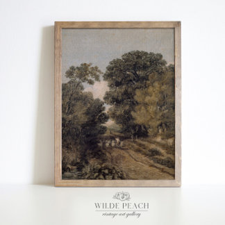 Wooded Landscape vintage painting Poster