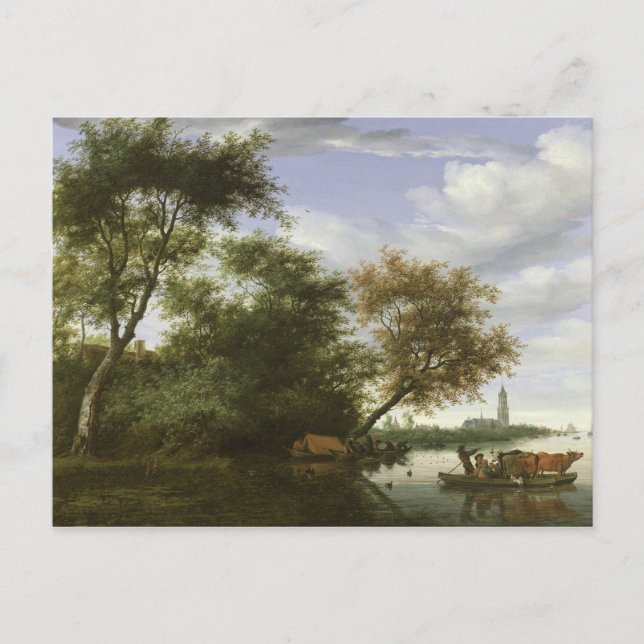 Wooded river landscape postcard (Front)