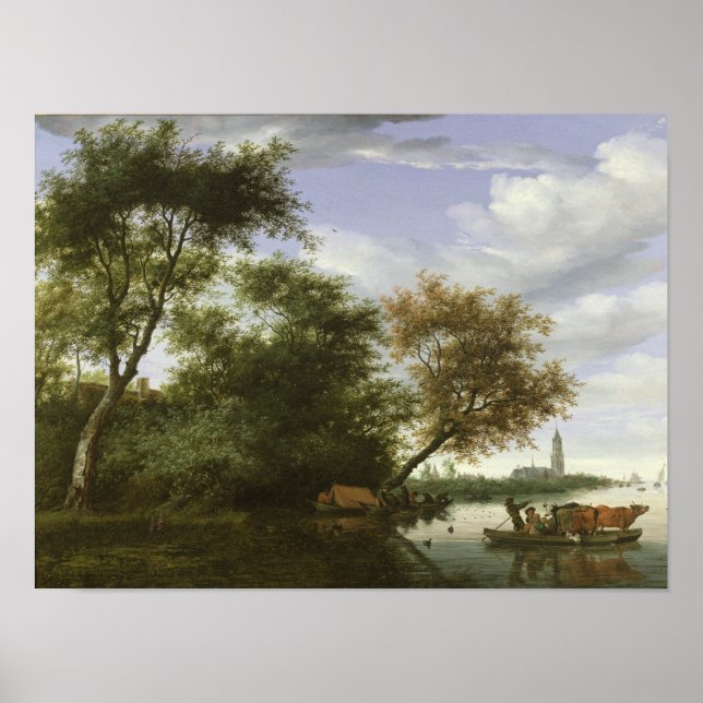 Wooded river landscape poster (Front)