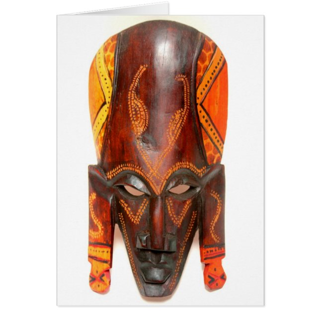 wooden african mask card (Front)