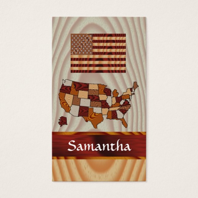 Wooden American flag and map (Front)