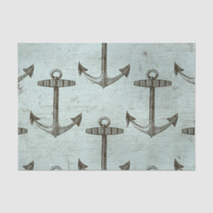Wooden Anchor Vintage Style Navy Nautical Marine Tissue Paper