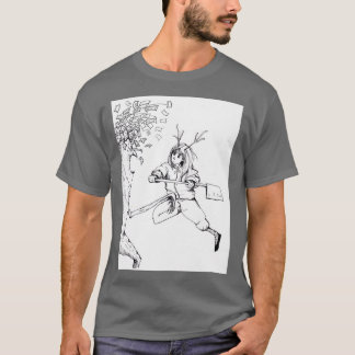 Wooden Antler Girl Attacking the Money Tree T-Shirt