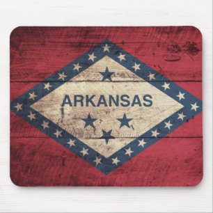 Wooden Arkansas Flag Mouse Pad