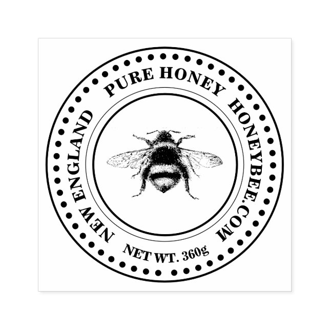 Wooden Art Stamp - Businesses Pure Honey  (Imprint)