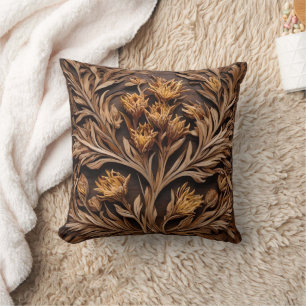 Wooden Australian Kangaroo Paw Flower Carving, Cushion