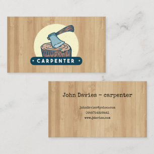 Wooden Background Carpenter Business Card