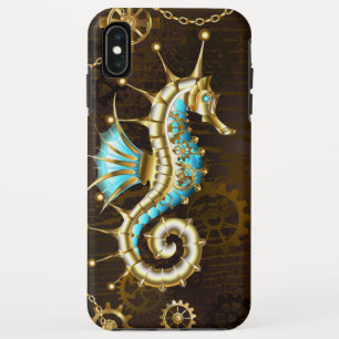 Wooden Background with Mechanical Seahorse Case-Mate iPhone Case