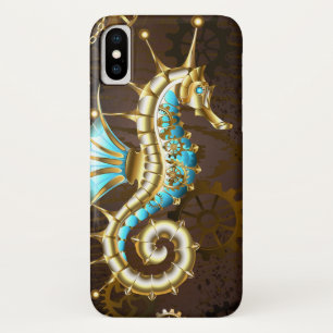 Wooden Background with Mechanical Seahorse Case-Mate iPhone Case