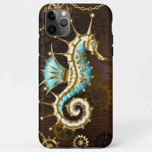 Wooden Background with Mechanical Seahorse Case-Mate iPhone Case