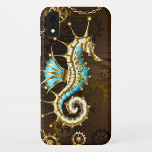 Wooden Background with Mechanical Seahorse Case-Mate iPhone Case