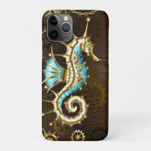 Wooden Background with Mechanical Seahorse Case-Mate iPhone Case