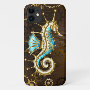 Wooden Background with Mechanical Seahorse Case-Mate iPhone Case