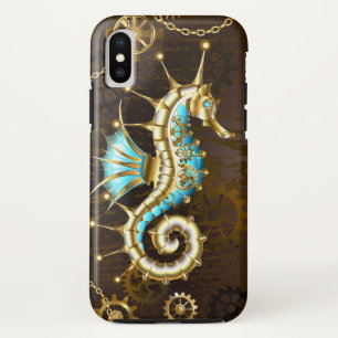 Wooden Background with Mechanical Seahorse Case-Mate iPhone Case