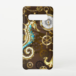 Wooden Background with Mechanical Seahorse Samsung Galaxy Case