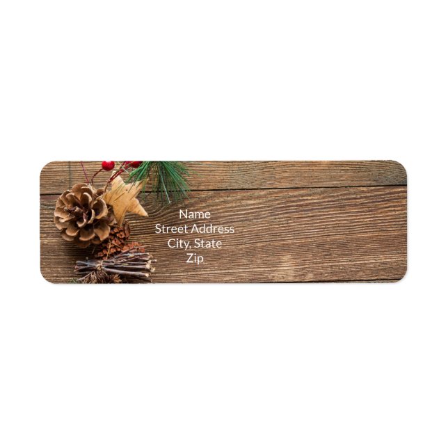 wooden background with pine cones (Front)