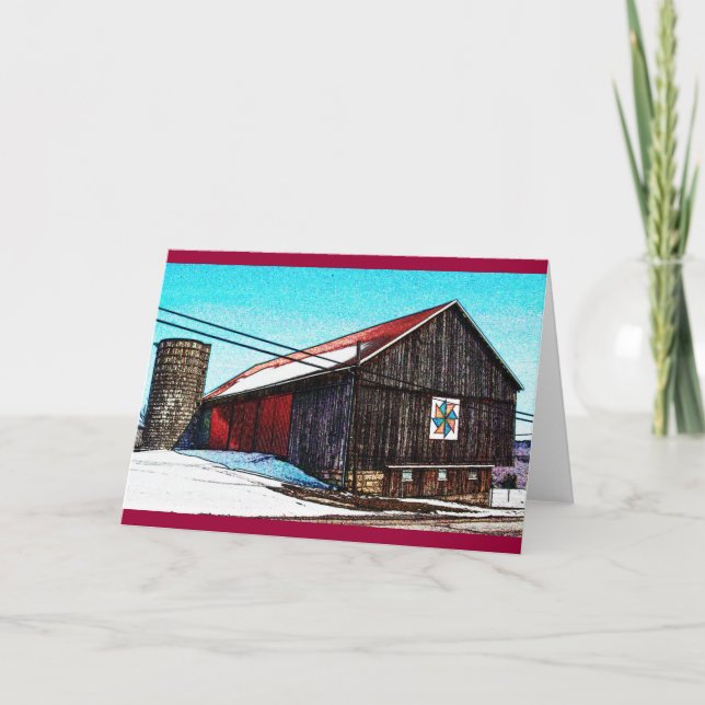 Wooden barn with Hex sign Card (Front)