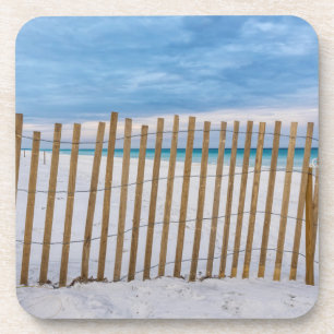 Wooden Beach Fence Sunrise Destin Coaster Set