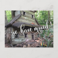 Wooden Birdhouse Photo "We've Moved" Notice, 2