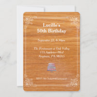 Wooden Birthday Invitation