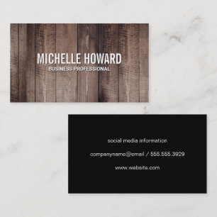Wooden Boards Background Business Card
