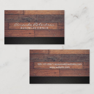 Wooden Boards Black Texture Business Card