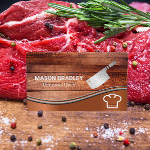Wooden Boards   Chef Hat and Knife Business Card
