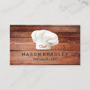 Wooden Boards Chef Hat Business Card