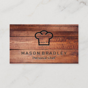 Wooden Boards Chef Hat Business Card