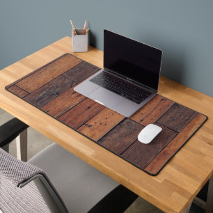 wooden boards desk mat