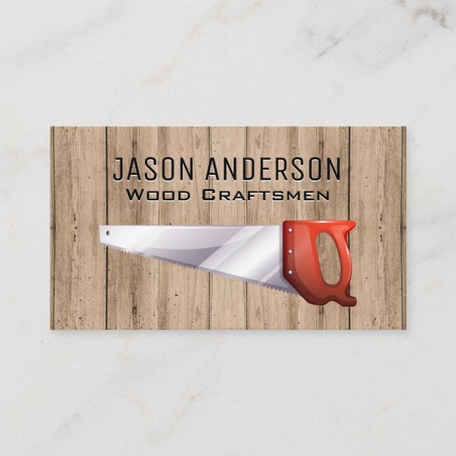 Wooden Boards | Hand Saw Business Card (Front)