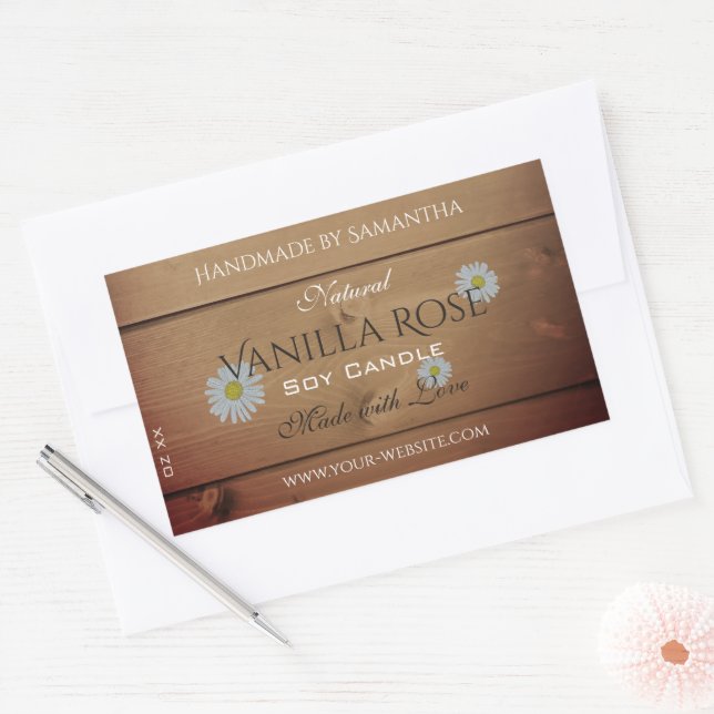 Wooden Boards Product Packaging Label Daisy Flower (Envelope)
